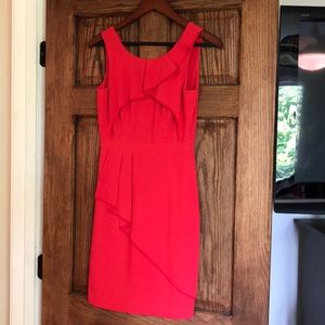 Coral BCBG dress with ruffle detail